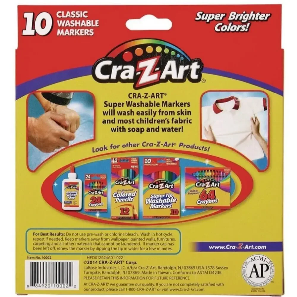 3 Packs Cra-Z-Art Washable Markers 10 Count Each – Multicolor Broad Tip - Picture 2 of 4